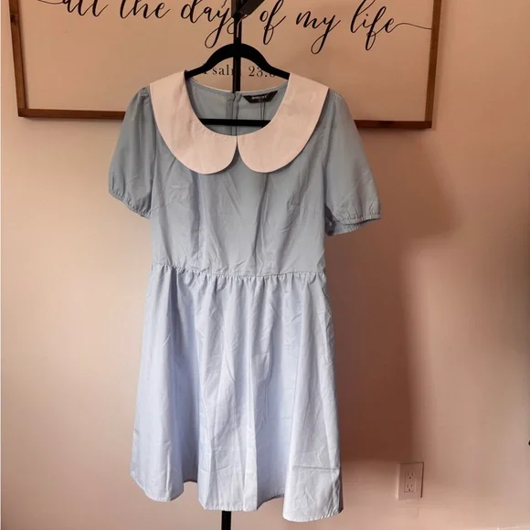 NWT PinUp Blue Dress with White Collar - Picture 6 of 9
